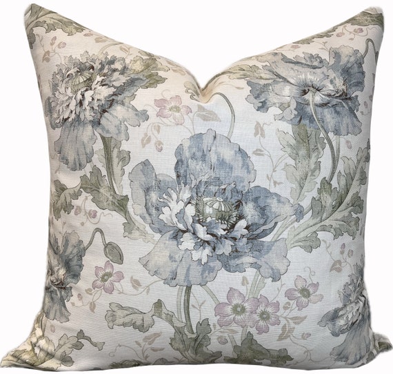 Colefax and Fowler Rosalie ブルー/グリーン クッションカバー 枕