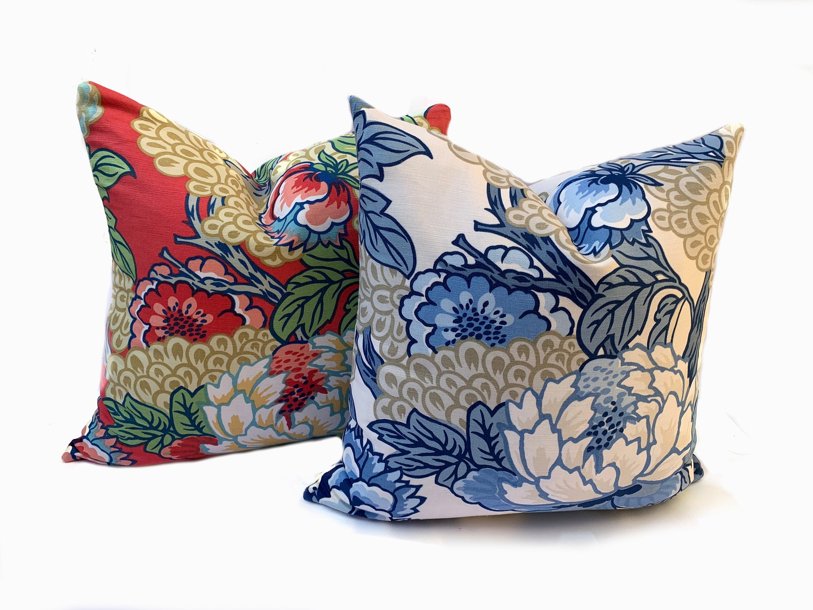 Thibaut Honshu Blue and Biege Dynasty Collection Cushion Cover Etsy