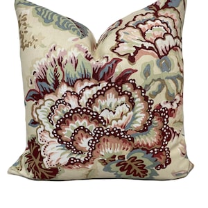 Cowtan and Tout 'Palmerston' Coral, Fern Cushion Cover Pillow Cover Double Sided