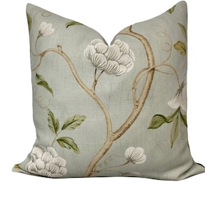 Colefax and Fowler Snowtree Aqua Leonora Collection Cushion Cover Pillow Cover Double Sided