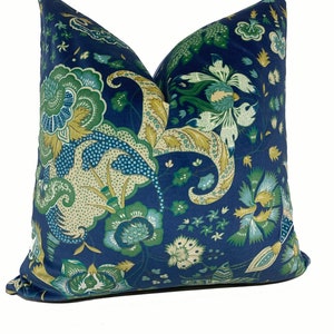 Schumacher MAJORELLE VELVET Blue Cushion Cover Pillow Cover Decorative Cushion