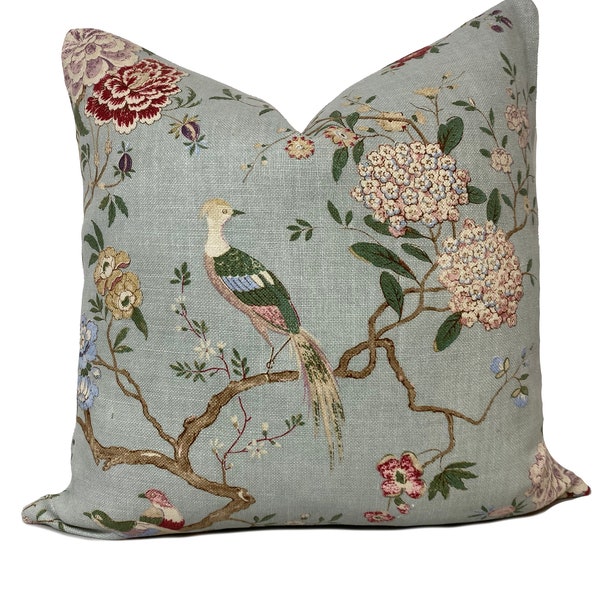 G.P & J Baker Oriental Bird Signature Eau De Nil Double Sided Cushion Cover Pillow Cover
