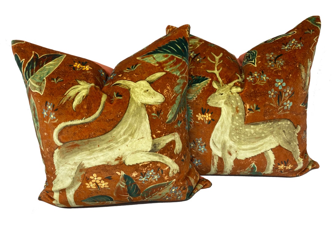 Zoffany Arden Venetian Red PAIR of CUSHION COVERS - Etsy UK