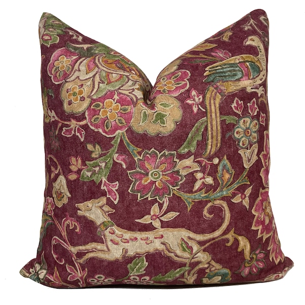 Mulberry 'WILD THINGS' Plum Double Sided Pillow Cover Cushion Cover