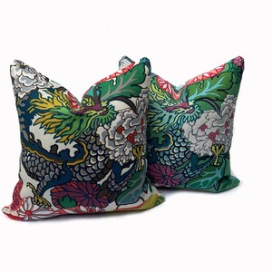 Schumacher Chiang Mai Dragon Jade Green Double Sided Cushion Covers Pillow Covers image 5