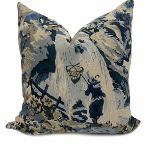 Thibaut Moorea Anna French Manor Collection Cushion Cover Pillow Cover Double Sided Blue