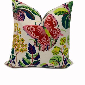 Schumacher Exotic Butterfly Spring Indoor/Outdoor Cushion Cover Pillow Cover Double Sided
