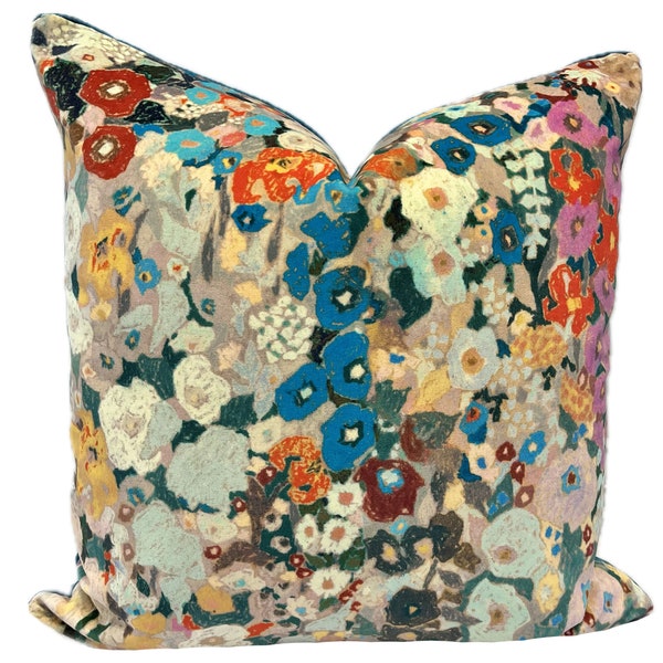 High End Luxury Designer Velvet Floral Gardens 'AUTUMN' Handmade Cushion Cover Interior Decorative