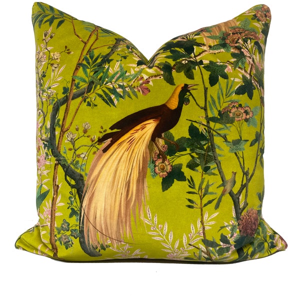 Mind the Gap Royal Garden Green Velvet Cushion Cover Pillow Cover