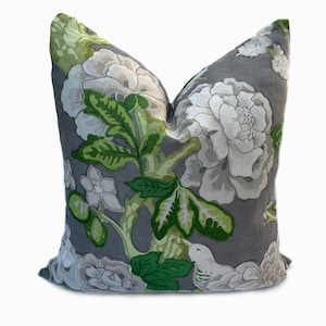 Schumacher Bermuda Blossom Mary McDonald Cushion Cover Pillow Cover Double Sided GREY