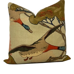 Mulberry Flying Ducks Sky Linen Double Sided Pillow Cover Cushion Cover
