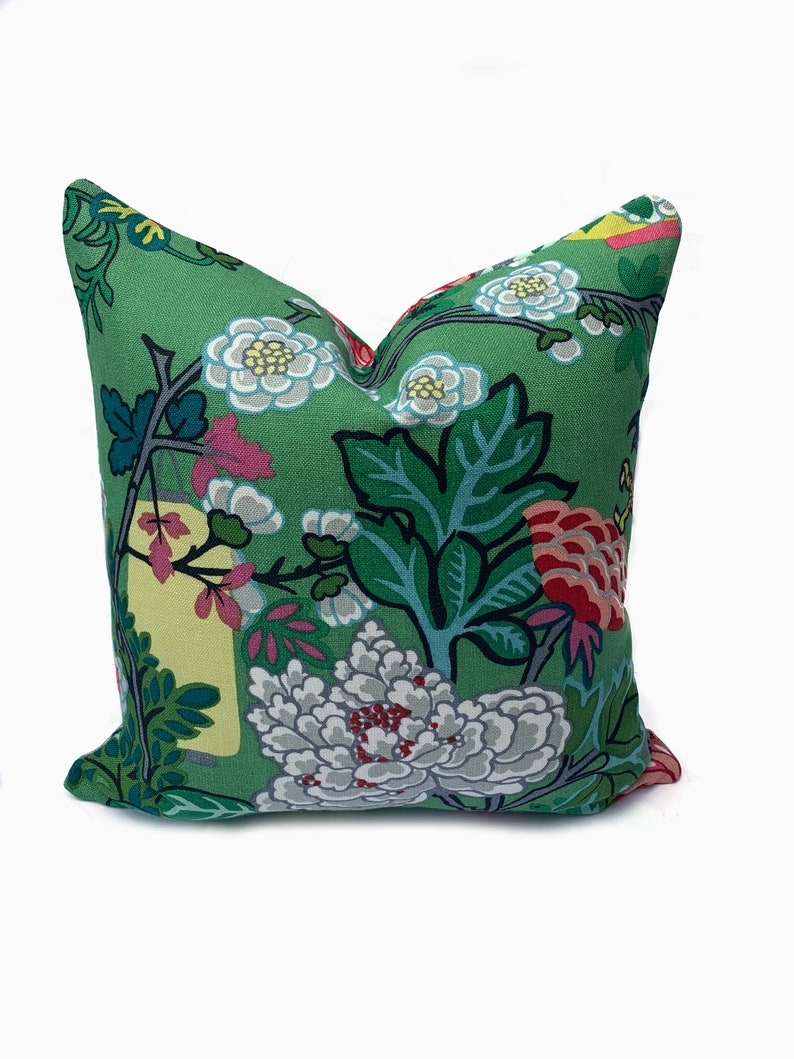 Schumacher Chiang Mai Dragon Jade Green Double Sided Cushion Covers Pillow Covers image 2