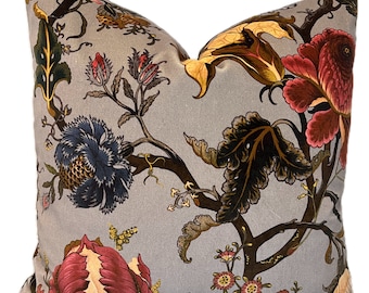 High-End-Luxus Designer Samt Floral Grau Handgefertigte Kissenbezug Interior Dekorative