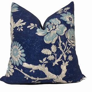 Thibaut CLAUDETTE Heritage Collection Navy Cushion Cover Pillow Cover Double Sided