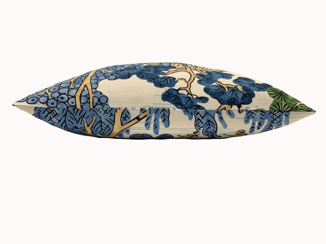 Thibaut Asian Scenic Dynasty Collection Blue and Green Cushion Etsy