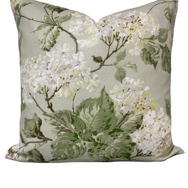 Schumacher Summer Hydrangea CELADON Cushion Cover Pillow Cover Double Sided