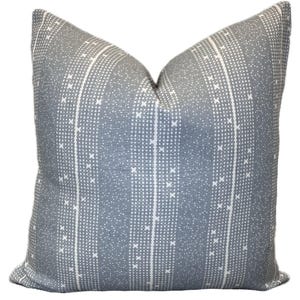Schumacher Stella Stripe Blue Double Sided Cushion Cover Pillow Cover