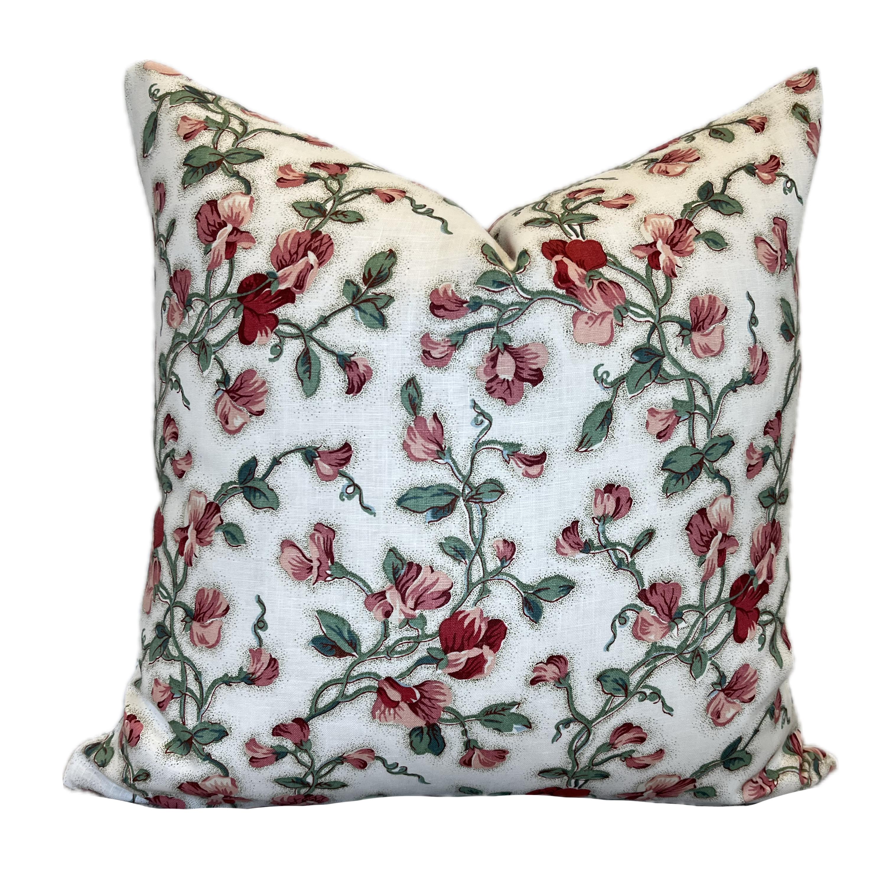 Soane Great Britain Sweet Pea Pink Glazed Linen Cushion Cover Pillow Cover Double Sided