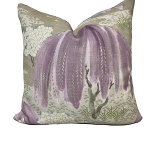 Thibaut 'WILLOW TREE' Willow Tree Collection Lilac Cushion Cover Pillow Cover Double Sided
