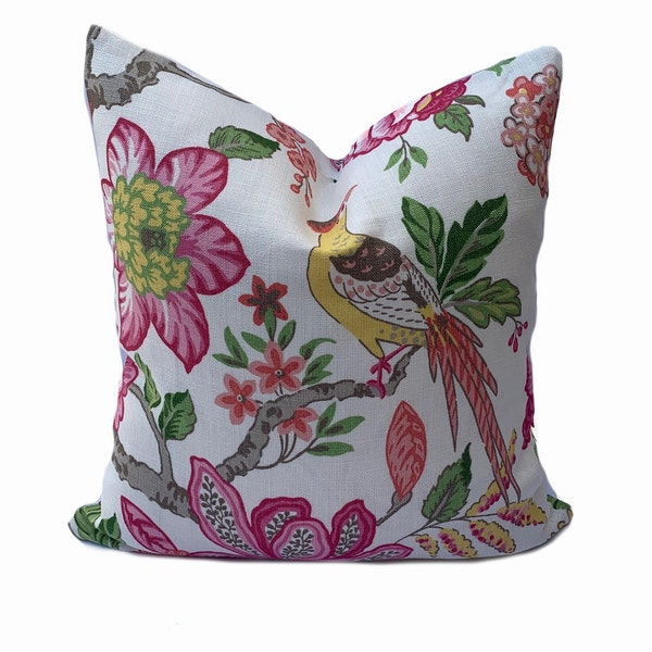 Schumacher Huntington Gardens Pink Double Sided Cushion Cover Pillow Cover