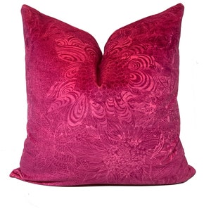Liberty Rose May Velvet Fuchsia Fabric Nesfield Collection Cushion Cover Pillow Cover Double Sided