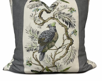 Funda de cojín de la colección Heritage de Thibaut Williamson, funda de almohada de doble cara, gris