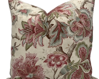 Colefax en Fowler Flores roze en groen kussenhoes kussensloop dubbelzijdig