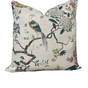 G.P & J Baker Oriental Bird Signature Teal Double Sided Cushion Cover Pillow Cover