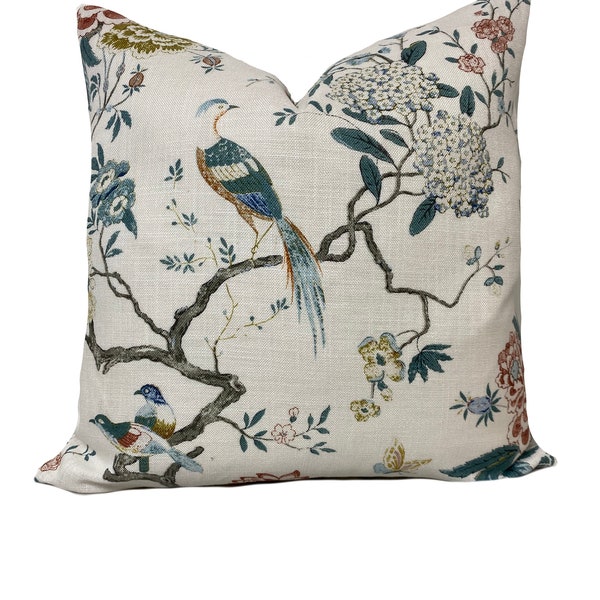 G.P & J Baker Oriental Bird Signature Teal Double Sided Cushion Cover Pillow Cover