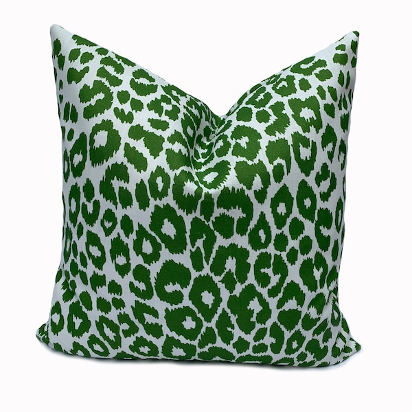 Schumacher Iconic Leopard Green Indoor/Outdoor Cushion Cover Pillow Cover Double Sided