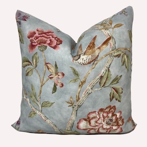 Copricuscino Colefax and Fowler 'Leonora' Old Blue, copricuscino bifacciale