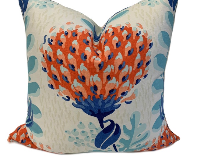 Thibaut Tiverton Celon Collection Coral Cushion Cover Pillow Etsy