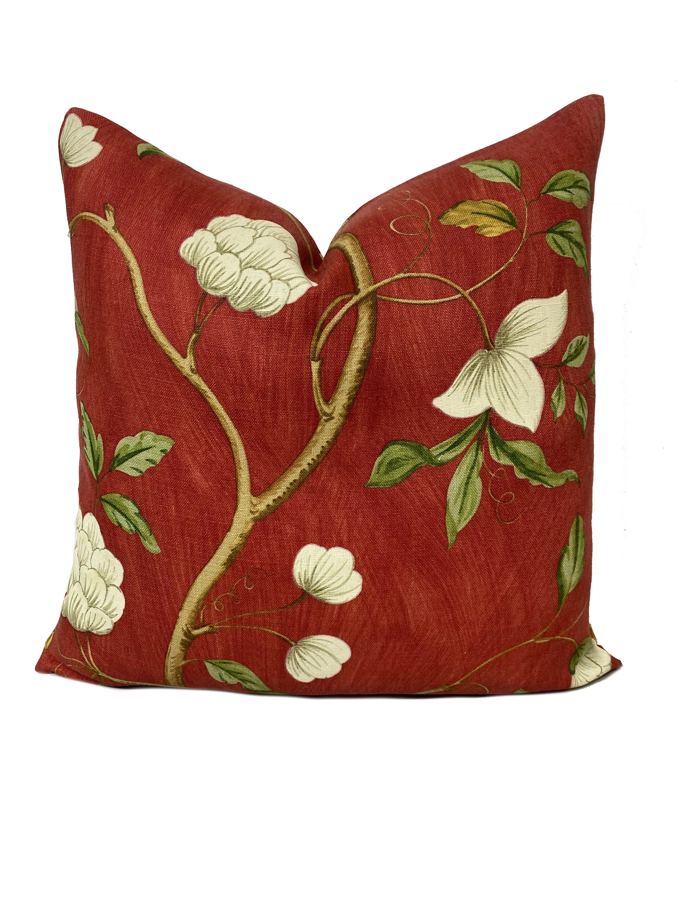 Colefax and Fowler Snowtree Red Leonora Collection Cushion Cover Pillow Cover Double Sided