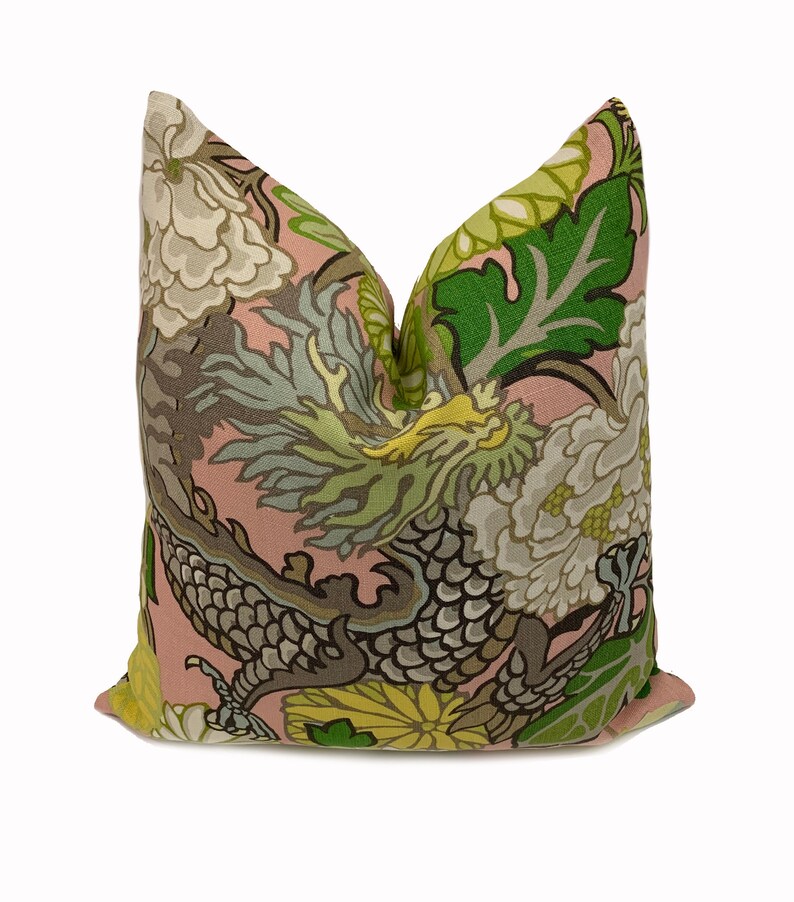 Schumacher Chiang Mai Dragon Blush Double Sided Cushion Covers Etsy