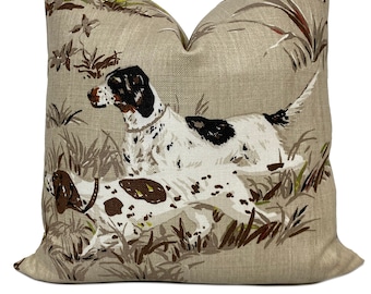 Schumacher POINTERS Tan Cushion Cover Pillow Cover Double Sided