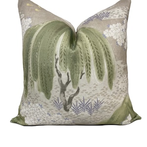 Thibaut 'WILLOW TREE' Willow Tree Collection Biege Cushion Cover Pillow Cover Double Sided