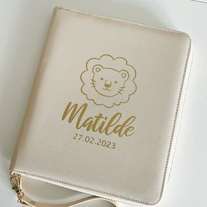 U-Heft Kinder | Mutterpass | Impfpass | Geburtsgeschenk personalisiert | Organizer Löwe, Fuchs, Hase, Eule, Bär| Kreativlädchen JaNi