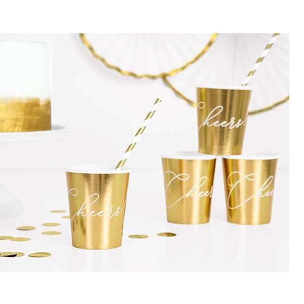 Paper Cup Gold - Cheers | JGA Decoration | Bachelorette party | Bridal Party Decoration Wedding | Party decoration | Creative shop JaNi