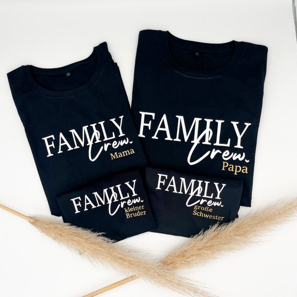 Family Crew Outfit personalisiert  | Partnerlook Familie | Familien Shirt Set Mama Papa Mini Baby | Family Shirt | Kreativlädchen JaNi