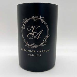 Personalisierter Weinkühler, Sektkühler mit Initialen, Name und Datum, gravierter Weinkühler, schwarz matt, Wein, Sekt, Hochzeit, Geschenk