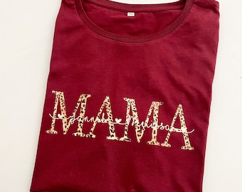 T-Shirt MOM mit Kindernamen - Damen | Shirt Biobaumwolle personalisiert mit Name | Geschenk personalisiert | Kreativlädchen JaNi