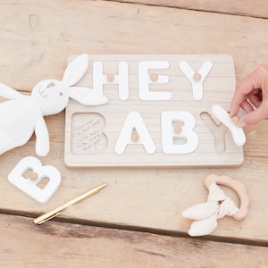 Gästebuch Puzzle Babyparty | Gästebuch Hey Baby | Babyparty | Gästebuch Hey Baby | Gästebuch | Babywünsche |  Kreativlädchen JaNi