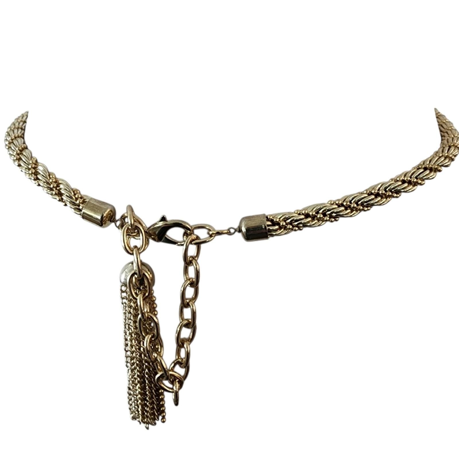 Y2K chain belt rope chain tassel adjustable length gold vintage chain belt Chunky Gold Chain Belt With Chain Tassel, Lightweight Gold  main image 4