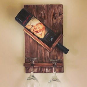 Wine Bottle and Glasses Holder from Pallets