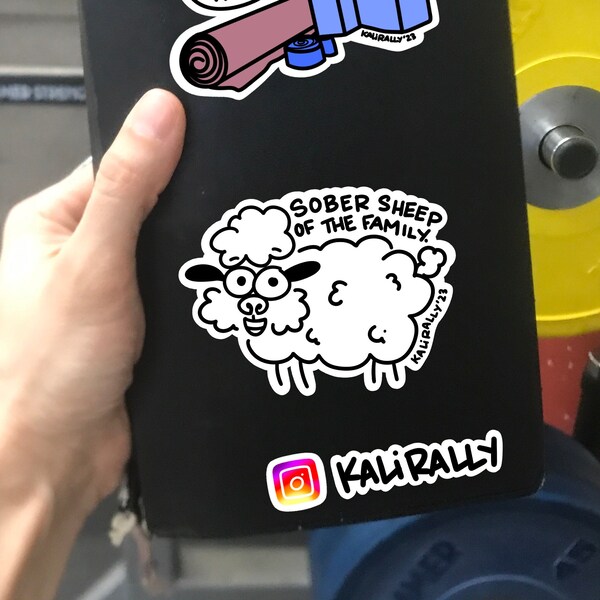 Sober sticker Sobriety Support Normalize Sobriety Al-anon Recovery Laptop Waterproof decal AA support funny sheep clean kalirally