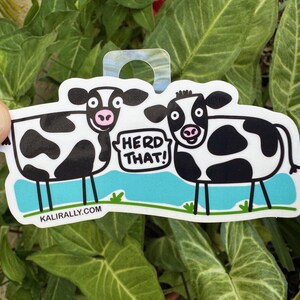 Herd that sticker Cute cow decal gift for cow lover farmer cartoon waterproof vinyl decals water bottle laptop pack decals pack bundle