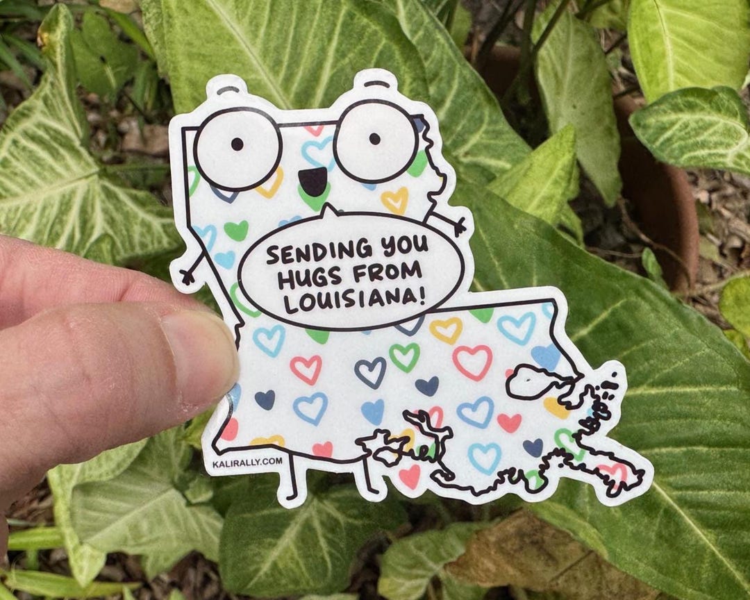Long Distance Sticker Louisiana Stickers Louisiana Decals Get Well Soon Stickers Long ...