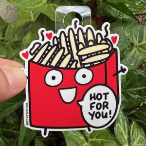 Funny Food Sticker Pack for foodies love foodie gift cooking decal bundle waterproof decals french fries fry cartoon birthday novelty joke