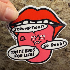 Weird Food sticker Taste Buds Sticker Food Scientist gift quirky vinyl decal bundle decals novelty silly cartoon cook chef flavor chemist