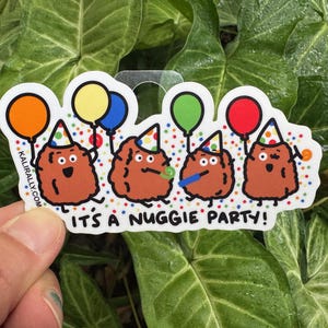 Chicken nugget Sticker I love chicken nuggets Sticker birthday gift Food Sticker quirky vinyl decal bundle decals novelty silly fun colorful
